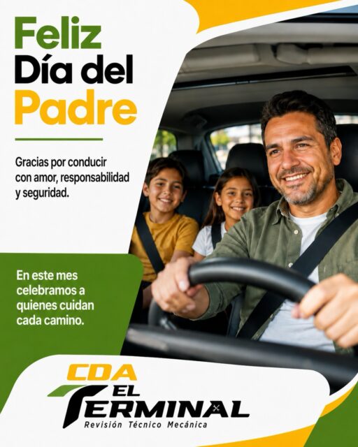 Papá nos enseña que conducir no es solo llegar, es cuidar a quienes más ama. 💚🚗

En CDA EL TERMINAL celebramos a todos los padres que recorren cada camino con amor, responsabilidad y seguridad.

¡Feliz Día del Padre!
Que cada viaje en familia sea seguro y tranquilo.