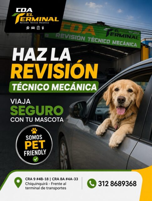 🐶🚗 Ellos también hacen parte del viaje.

Antes de salir a la carretera con tu mejor compañero de cuatro patas, asegúrate de que tu vehículo esté en las mejores condiciones.

En CDA EL TERMINAL realizamos tu Revisión Técnico Mecánica para que viajes con tranquilidad, seguridad y en compañía de quien más quieres. 💚

Además, ¡somos Pet Friendly! 🐾 Así que tu mascota también es bienvenida mientras realizas tu revisión.

📍 Cra. 9 #4B-18 | Cra. 8A #4A-33, Chiquinquirá (Frente al Terminal de Transportes).
📲 312 868 9368